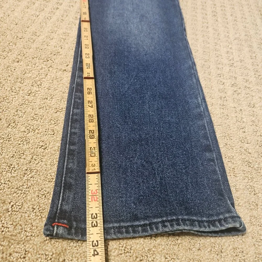 NWT TRUE RELIGION Men Ricky Relaxed Straight Jeans 33x34 Flap Pockets Red Stitch